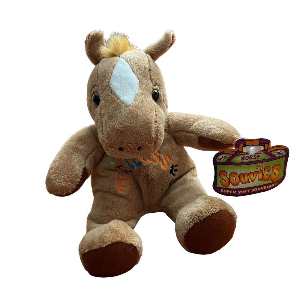 Souvies‎ Tennessee Plush Brown Tan Horse White Super Soft Souvenirs 8" Bean Bag